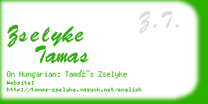 zselyke tamas business card